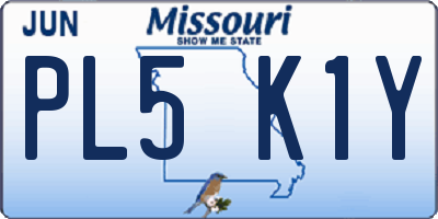 MO license plate PL5K1Y