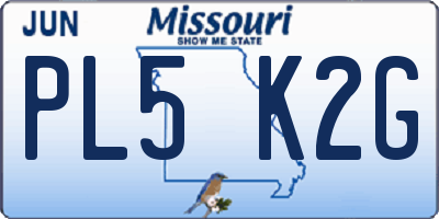 MO license plate PL5K2G