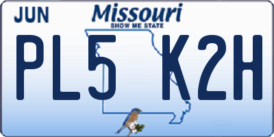 MO license plate PL5K2H