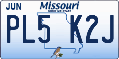 MO license plate PL5K2J