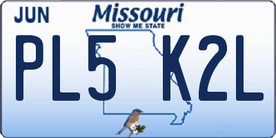 MO license plate PL5K2L
