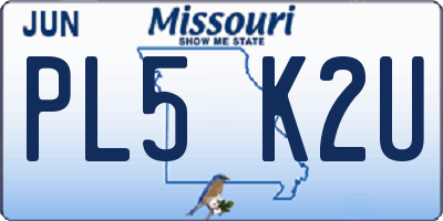 MO license plate PL5K2U