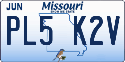 MO license plate PL5K2V