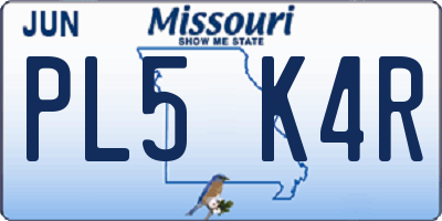 MO license plate PL5K4R