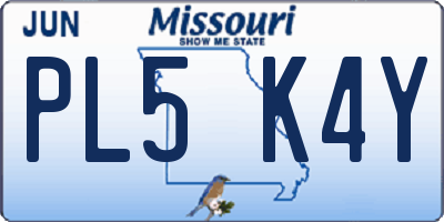 MO license plate PL5K4Y