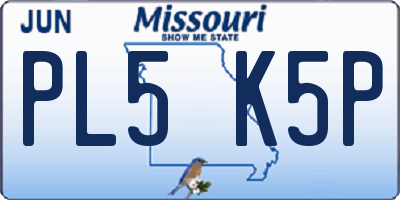 MO license plate PL5K5P