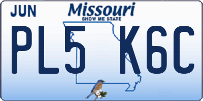 MO license plate PL5K6C