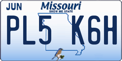 MO license plate PL5K6H