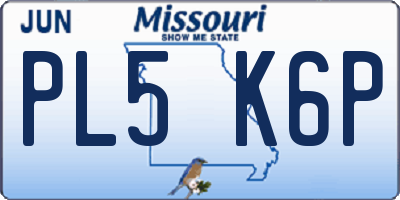 MO license plate PL5K6P