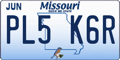 MO license plate PL5K6R