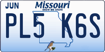 MO license plate PL5K6S