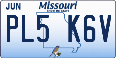 MO license plate PL5K6V
