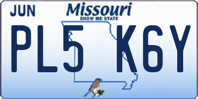 MO license plate PL5K6Y