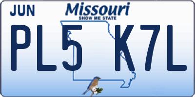 MO license plate PL5K7L