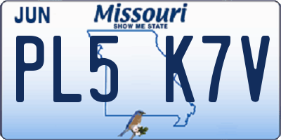 MO license plate PL5K7V