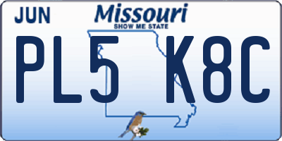 MO license plate PL5K8C