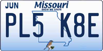 MO license plate PL5K8E