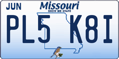 MO license plate PL5K8I