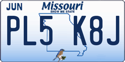 MO license plate PL5K8J