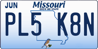 MO license plate PL5K8N