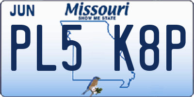 MO license plate PL5K8P