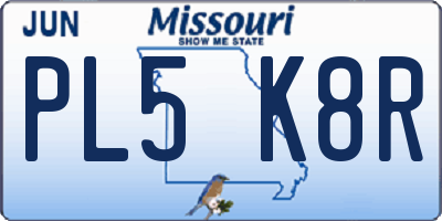 MO license plate PL5K8R
