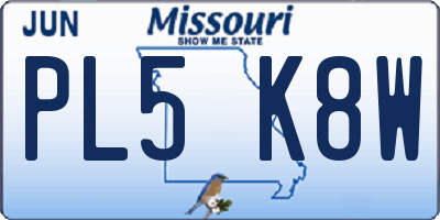 MO license plate PL5K8W