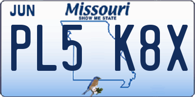 MO license plate PL5K8X