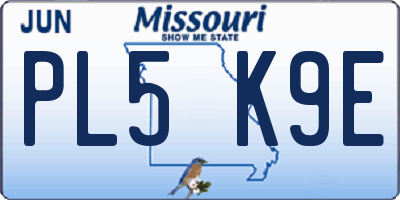 MO license plate PL5K9E