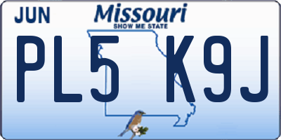 MO license plate PL5K9J