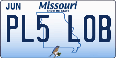 MO license plate PL5L0B
