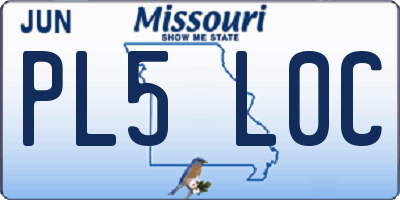 MO license plate PL5L0C