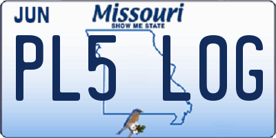 MO license plate PL5L0G