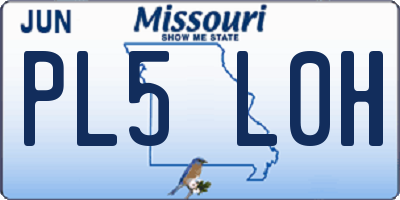 MO license plate PL5L0H