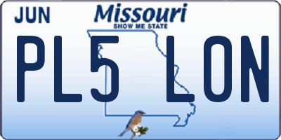 MO license plate PL5L0N