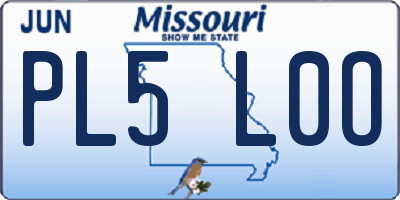 MO license plate PL5L0O
