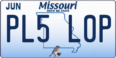 MO license plate PL5L0P