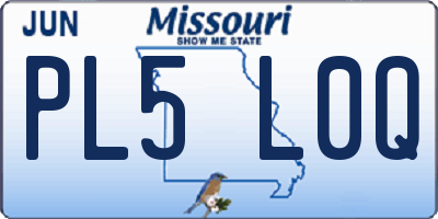 MO license plate PL5L0Q