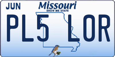 MO license plate PL5L0R