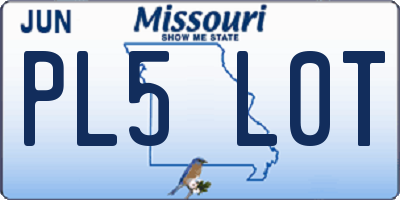 MO license plate PL5L0T
