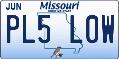 MO license plate PL5L0W