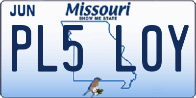 MO license plate PL5L0Y