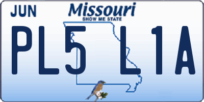 MO license plate PL5L1A