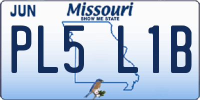 MO license plate PL5L1B