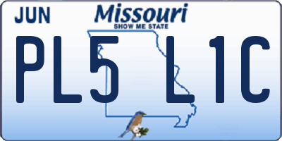 MO license plate PL5L1C
