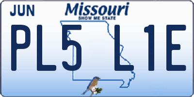 MO license plate PL5L1E