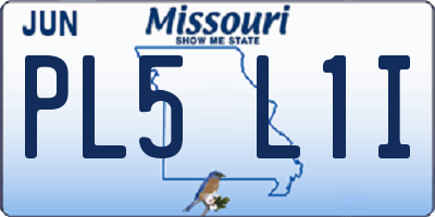 MO license plate PL5L1I