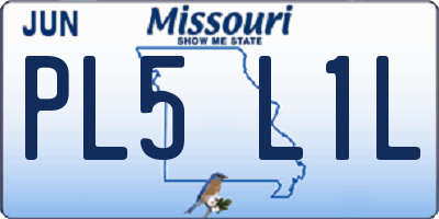 MO license plate PL5L1L