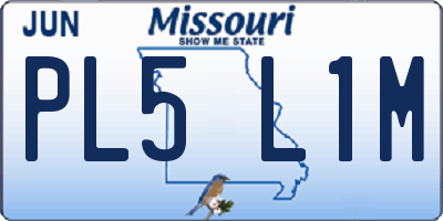 MO license plate PL5L1M