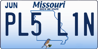 MO license plate PL5L1N